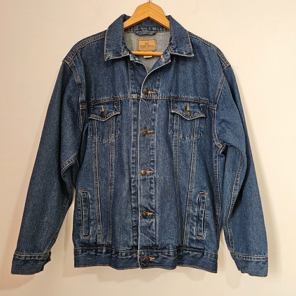 EUC VINTAGE OPEN TRAILS GENUINE QUALITY AUTH STONEWASHED JACKET SIZE 16/18